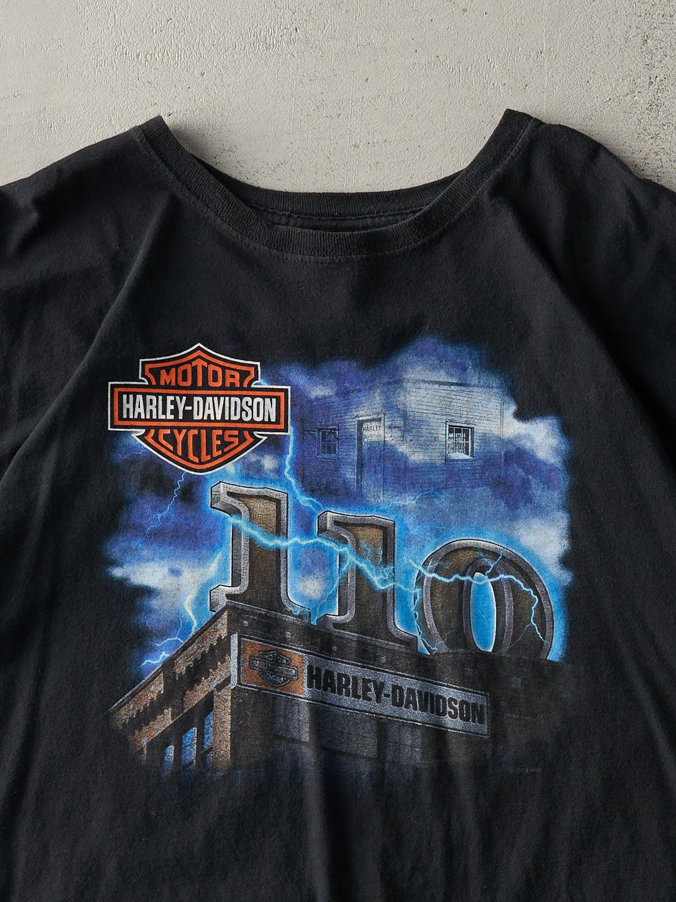 13' Black Kitchener Ontario Harley Davidson Boxy Tee (XL) - Image 3