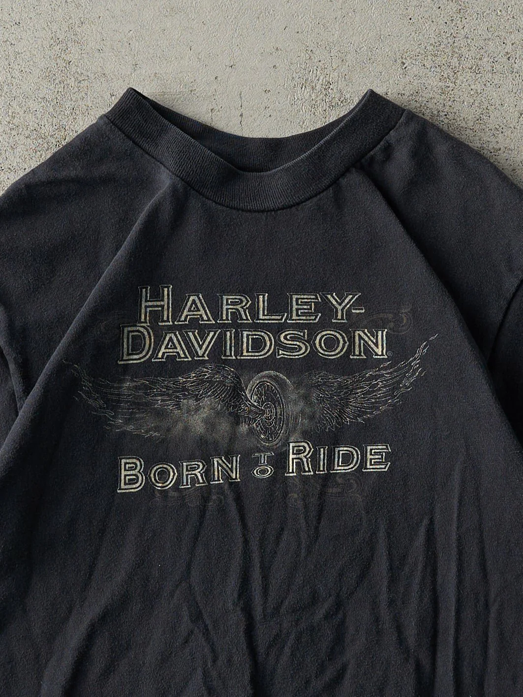 13' Faded Black El Paso Texas Harley Davidson Tee (XS) - Image 3