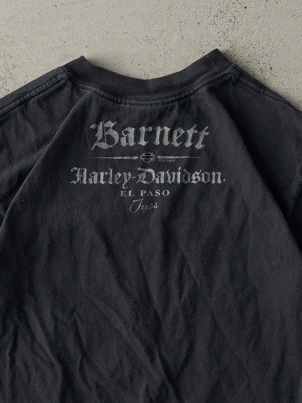 13' Faded Black El Paso Texas Harley Davidson Tee (XS) - Image 4