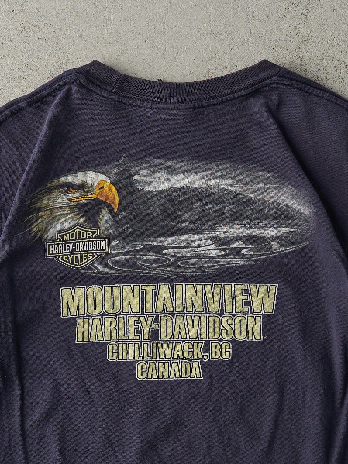 13' Navy Blue Chilliwack BC Harley Davidson Tee (S) - Image 4