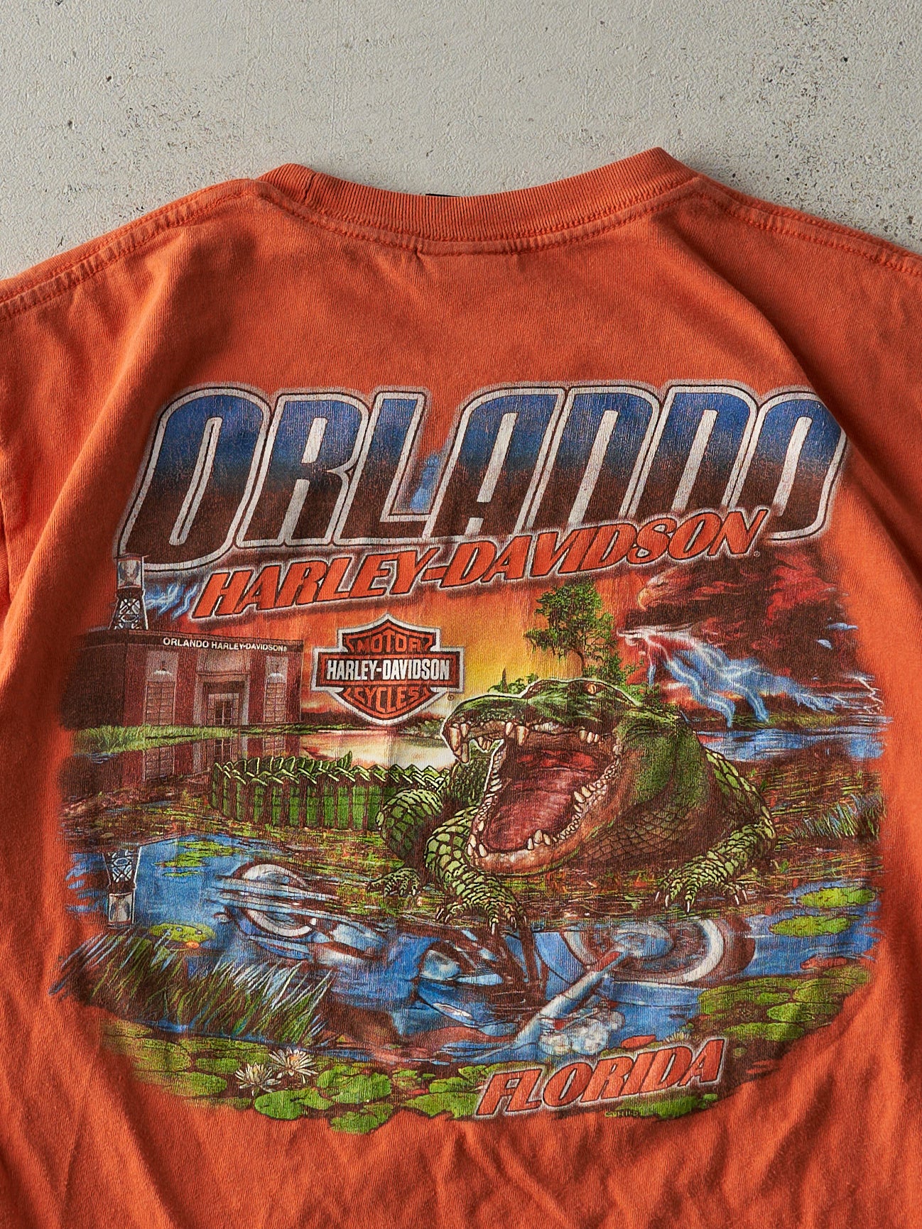 14' Orange Orlando Florida Harley Davidson Tee (M) - Image 4