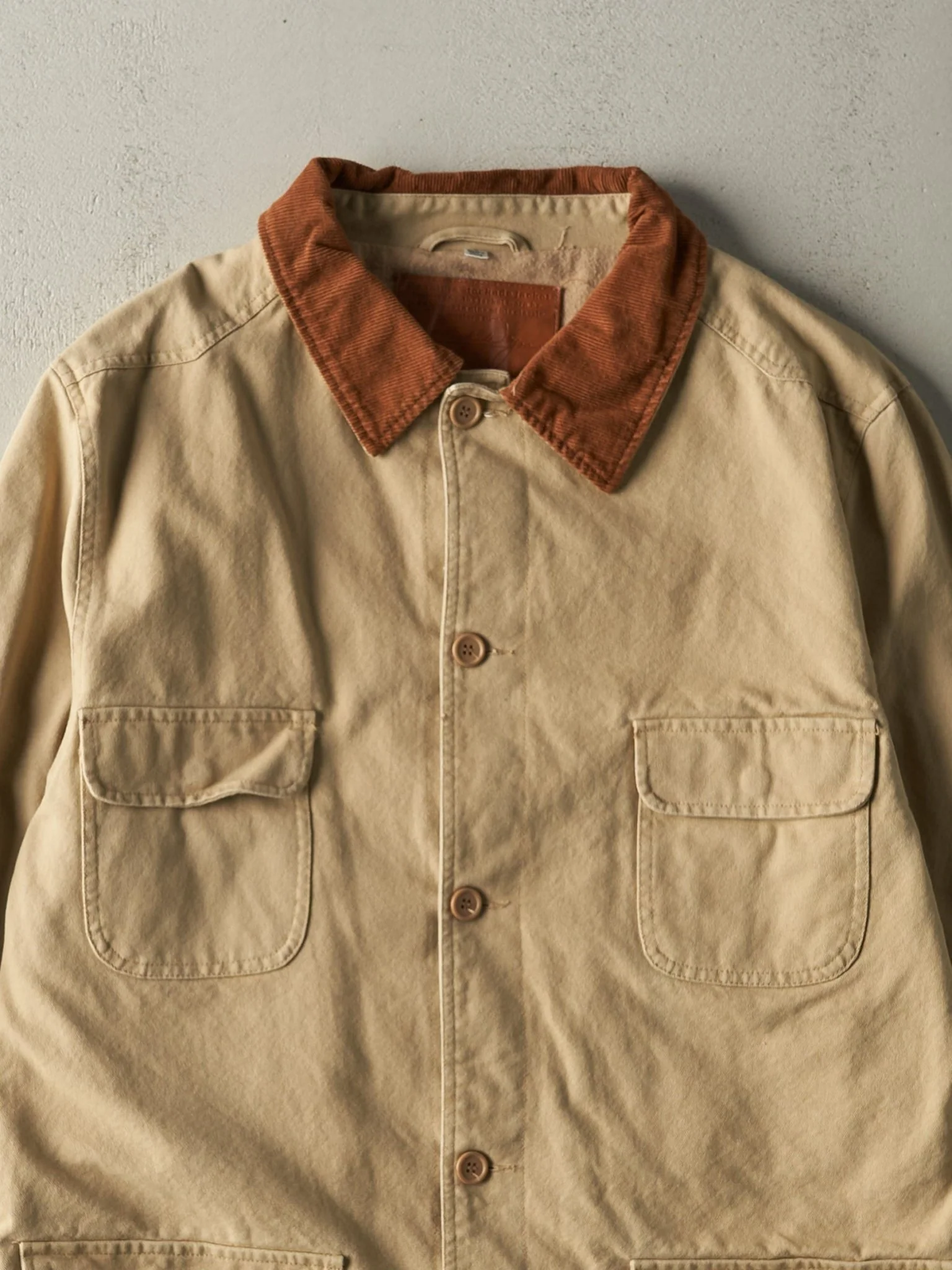 Vintage Y2K Beige John Wayne Chore Jacket (XL) - Image 2