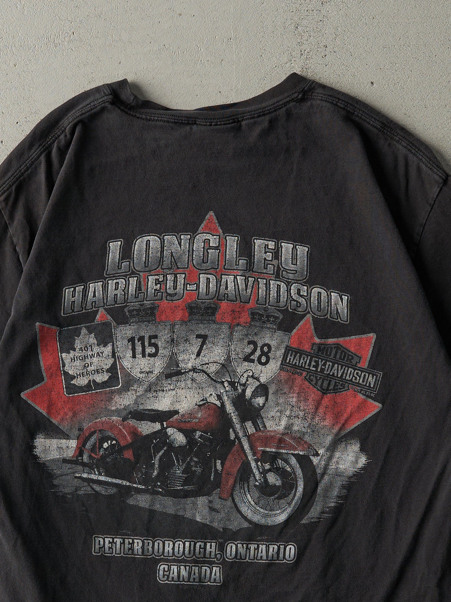 16' Black Peterborough Ontario Harley Davidson Tee (M) - Image 4