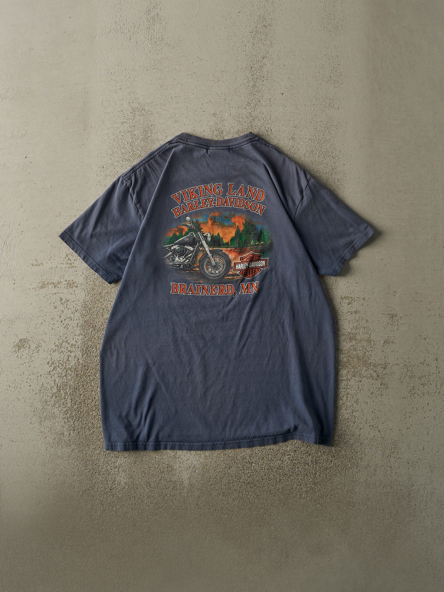 16' Faded Blue Brainerd, MN Harley Davidson Tee (L/XL) - Image 2