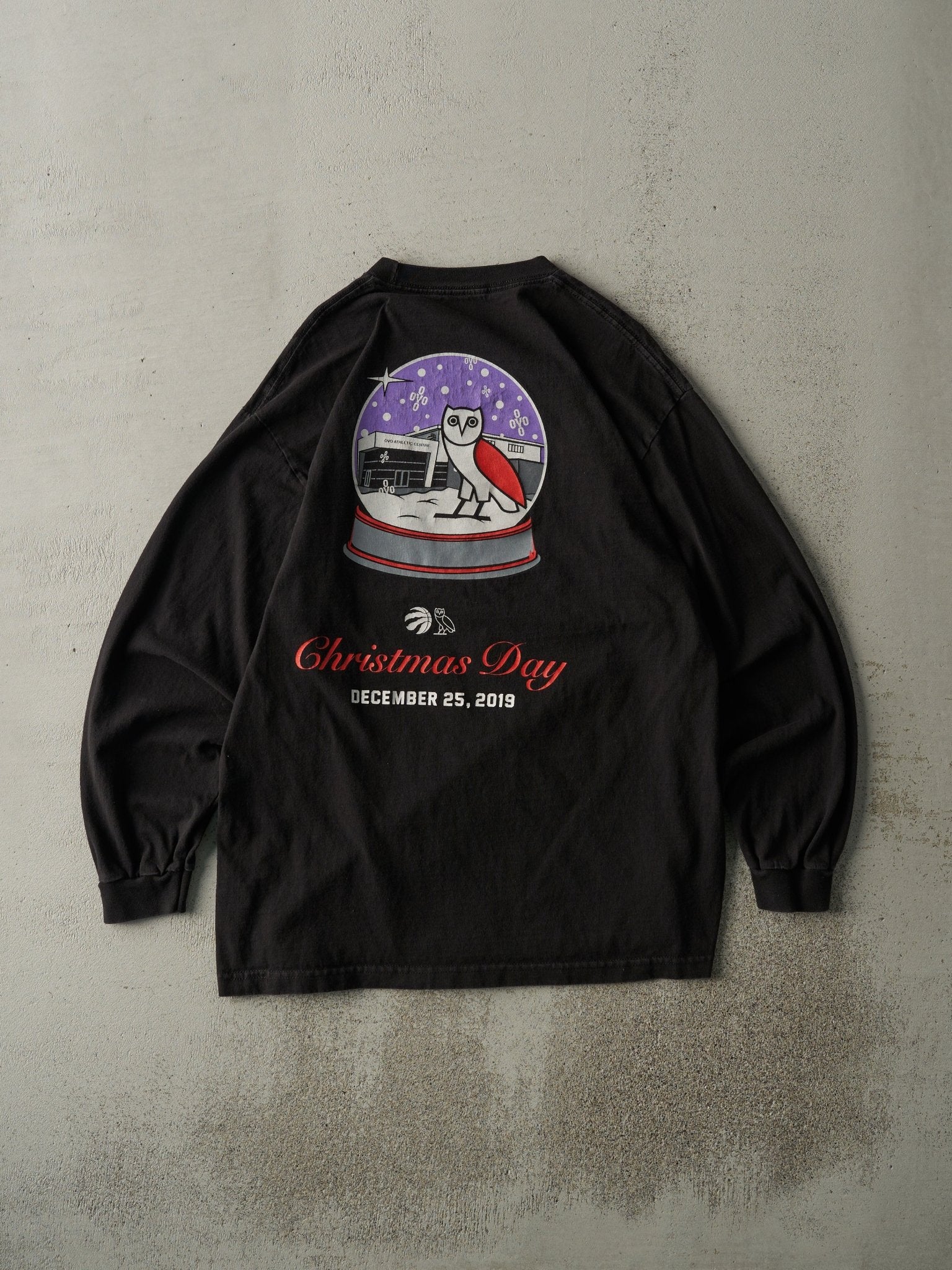 19' Black Toronto Raptors OVO Christmas Day Long Sleeve (M) - Image 2