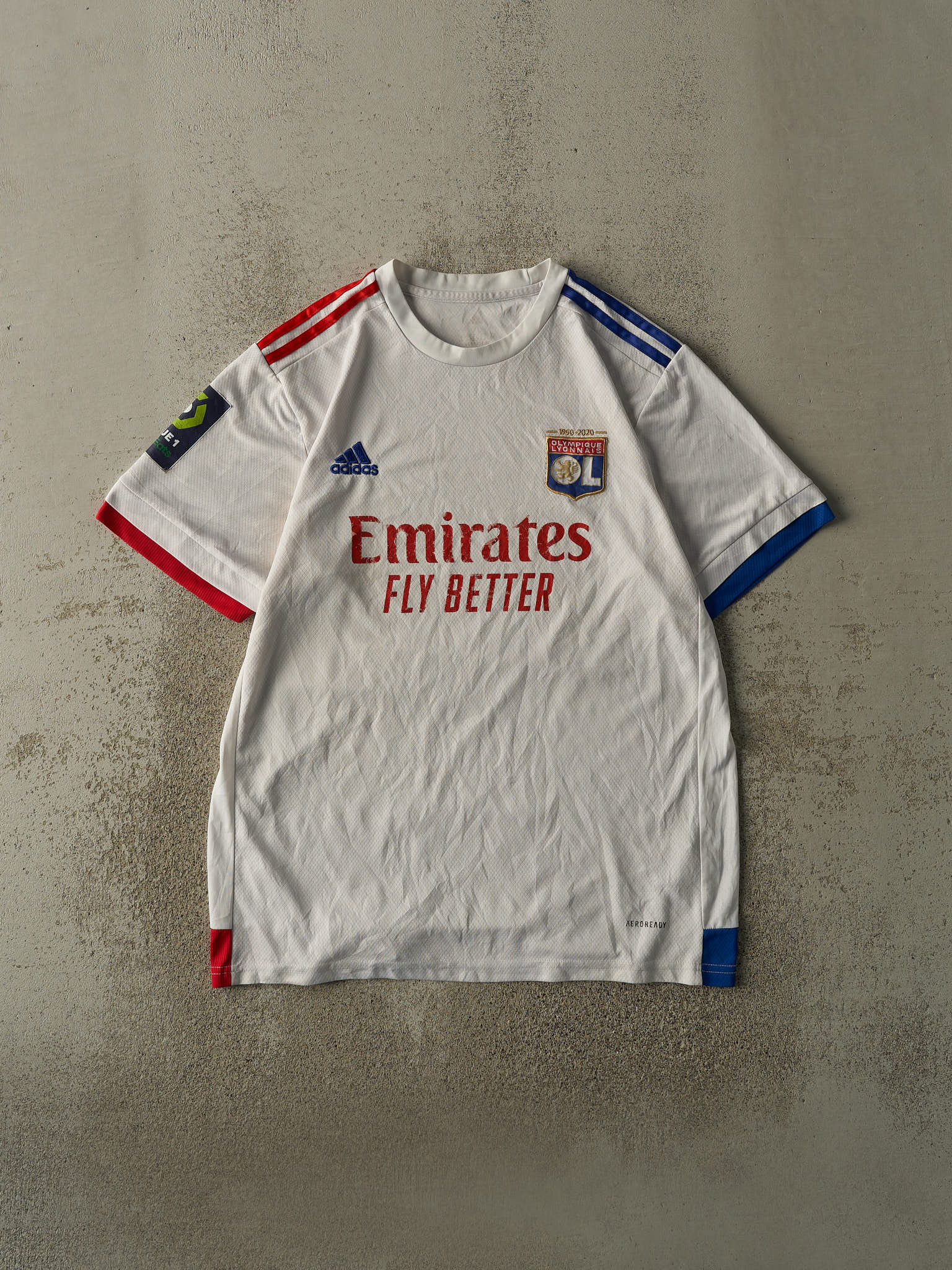20' White Adidas Olympique Lyonnais Soccer Jersey (L/XL)