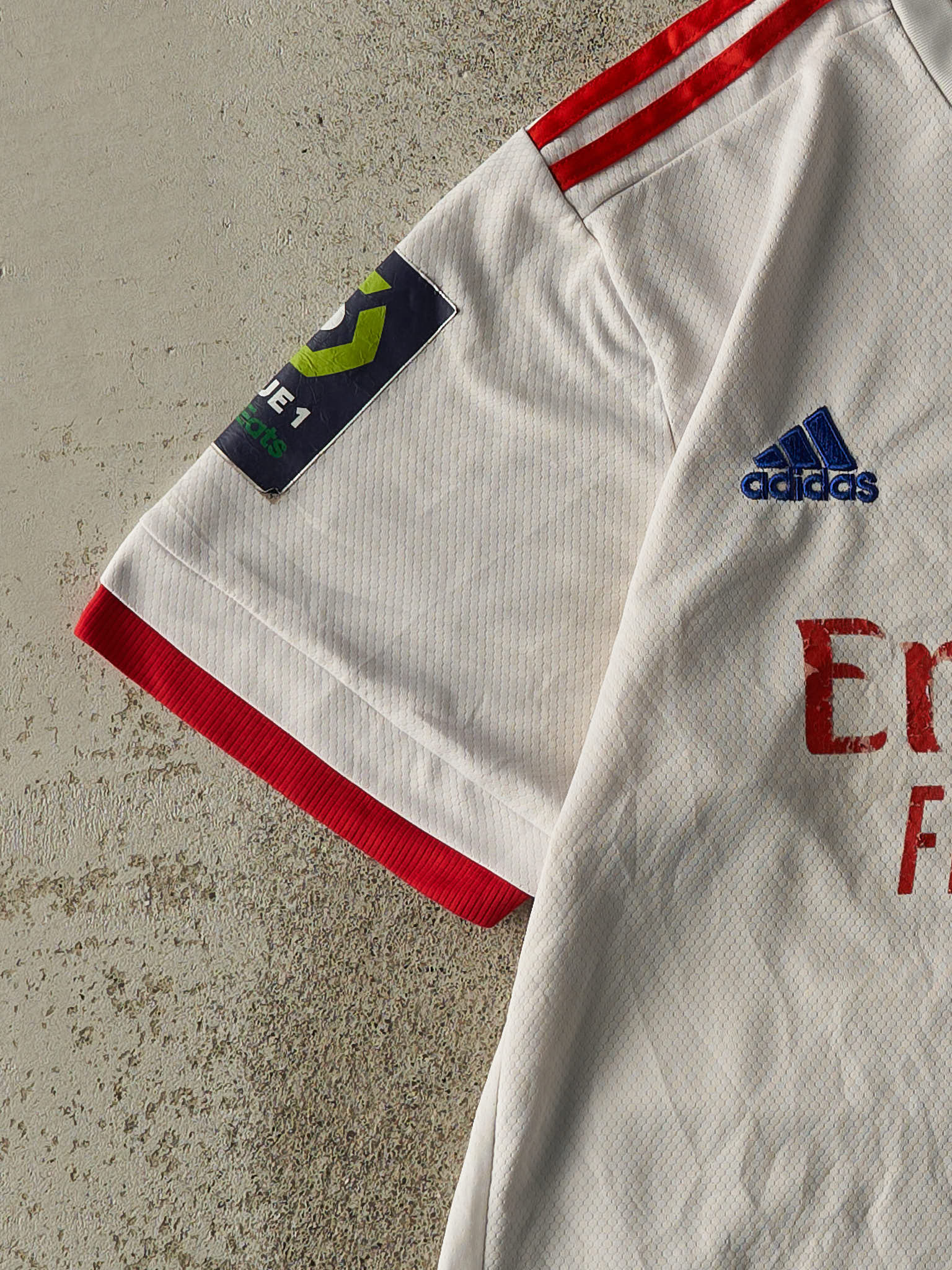 20' White Adidas Olympique Lyonnais Soccer Jersey (L/XL) - Image 3