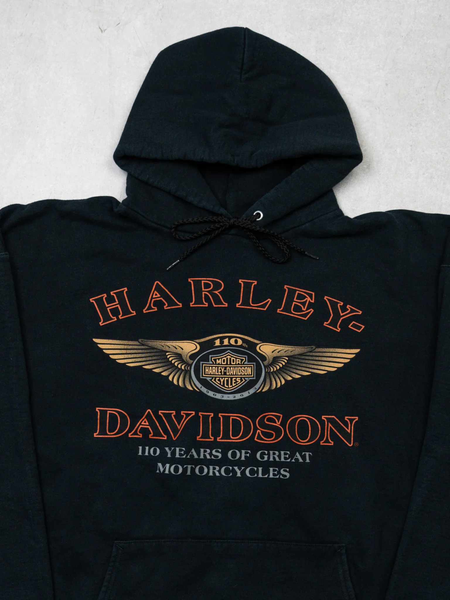 2013 Black Harley Davdison 110 Years PA Hoodie (XL) - Image 2