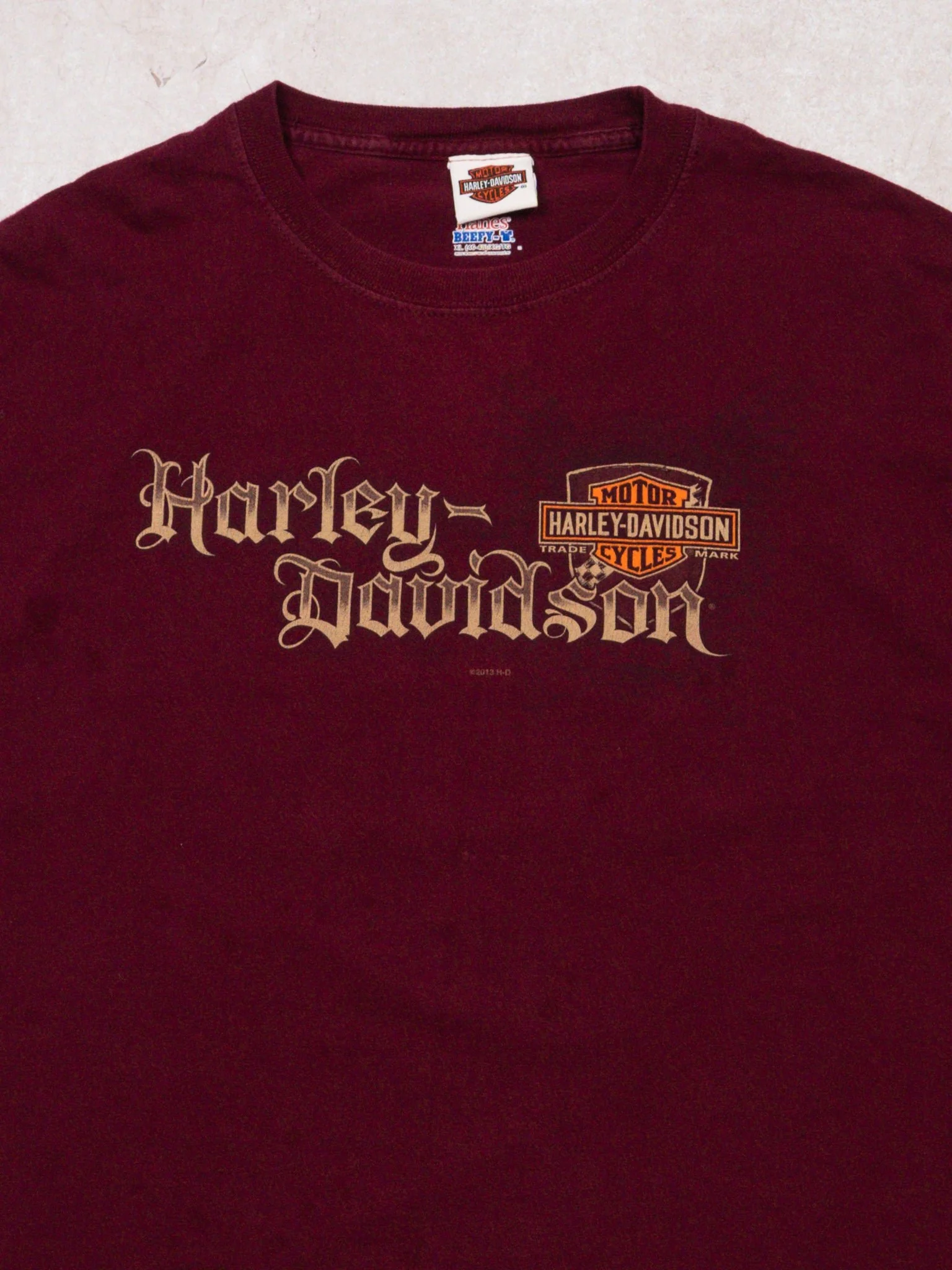 2013 Maroon Harley Davidson Cox's Mansfield, PA Tee (L) - Image 2