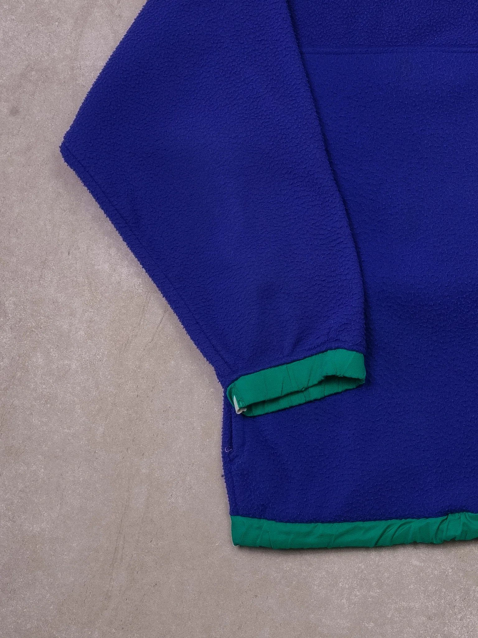 Vintage 80s Field Gear Blue 1/4 Button Fleece Button Up (L) - Image 3