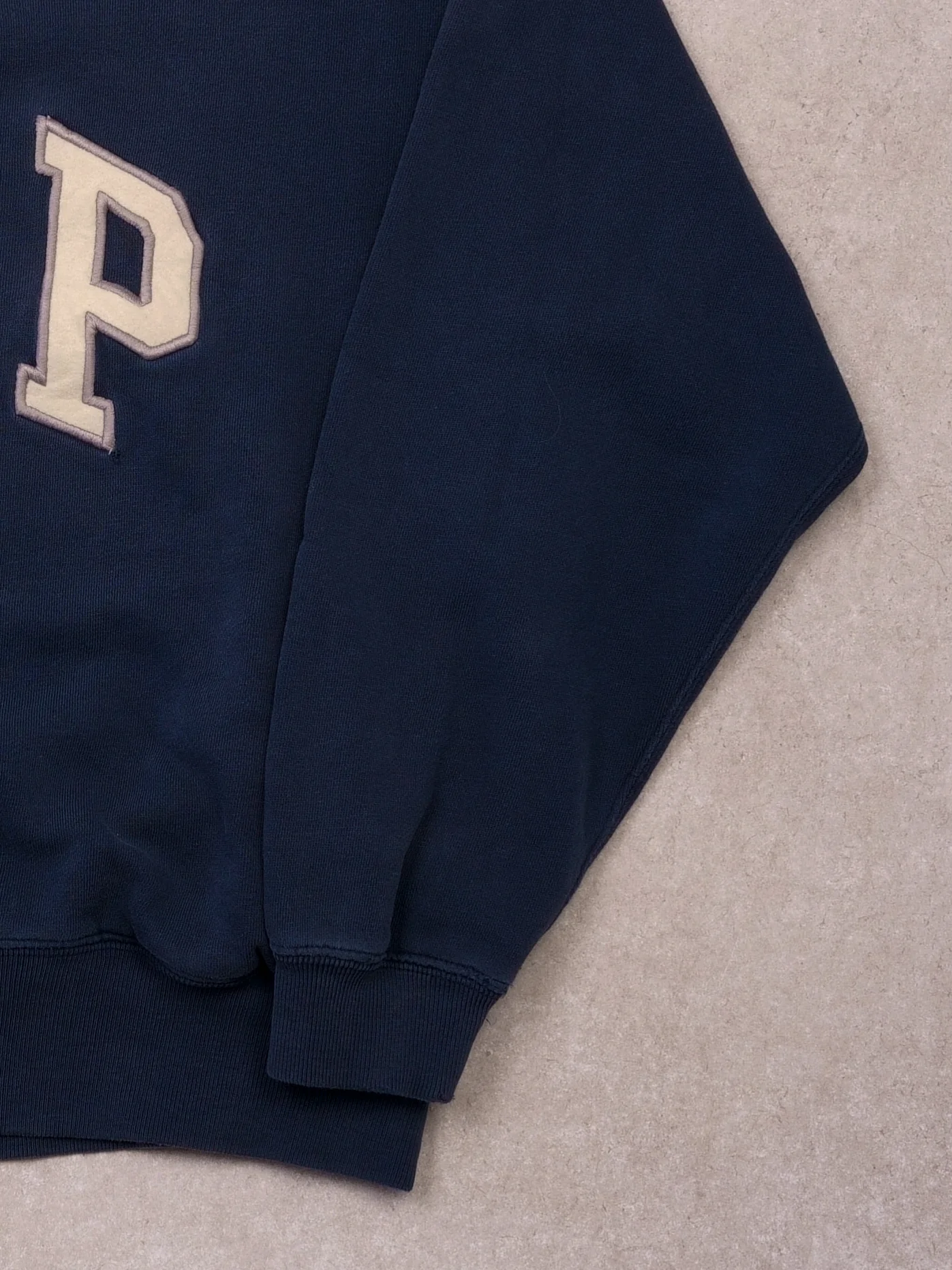 Vinage 90s Navy Blue Gap Athletics 1/4 Collared Crewneck (S/M) - Image 3