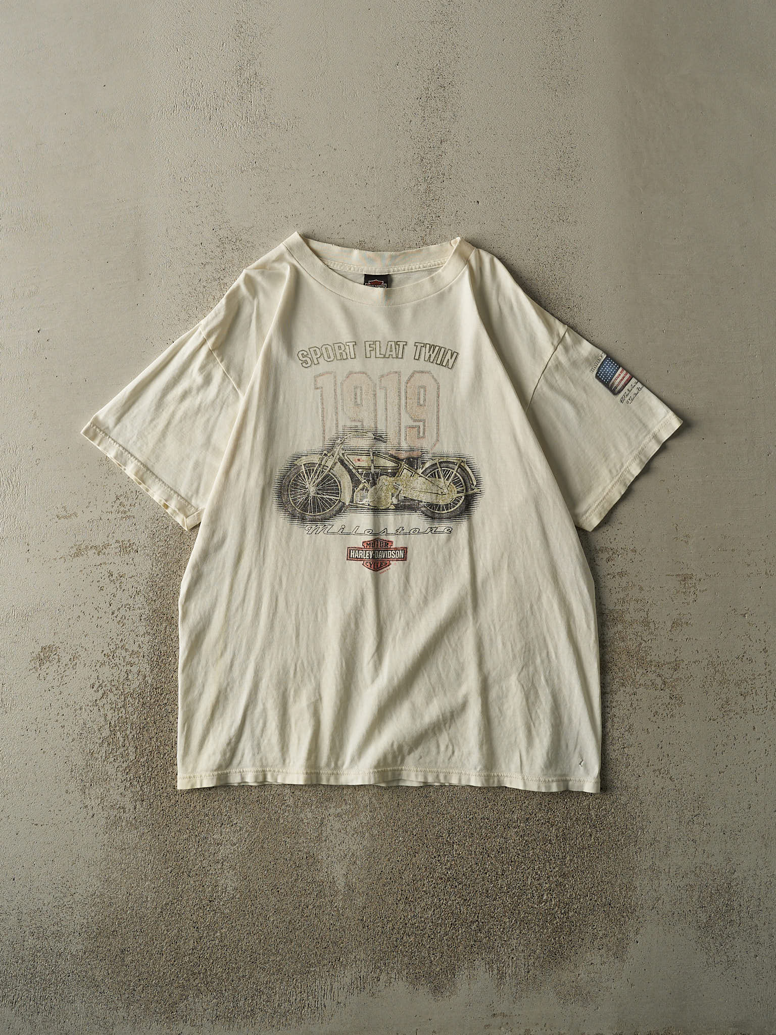 Vintage 00' Beige Los Angeles California Harley Davidson Tee (L/XL)