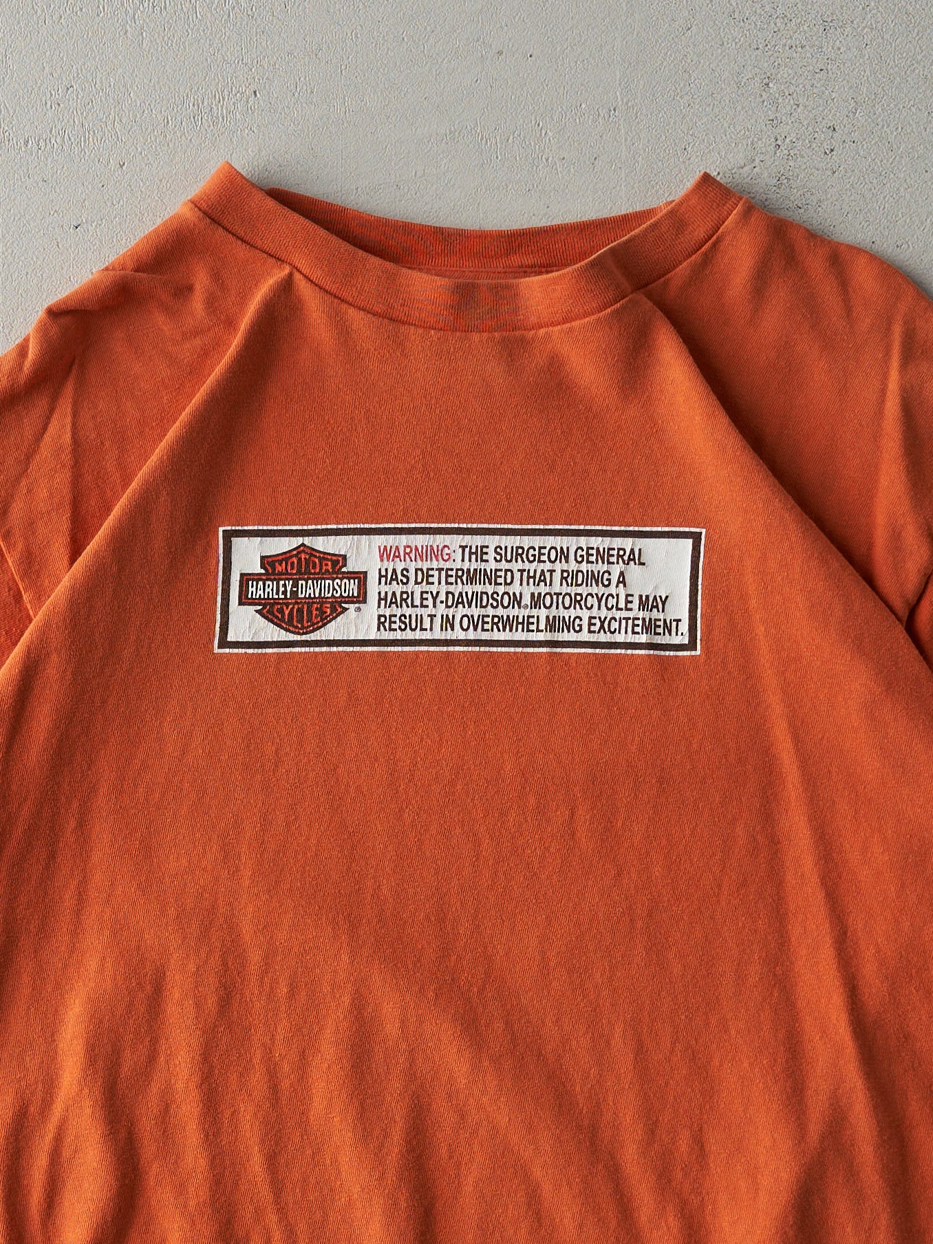 Vintage 00' Orange Evansville Indiana Harley Davidson Tee (M) - Image 3