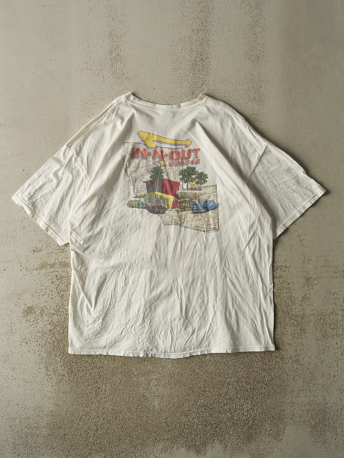 Vintage 00' White In 'N' Out Burger California Tee (XL/XXL) - Image 2