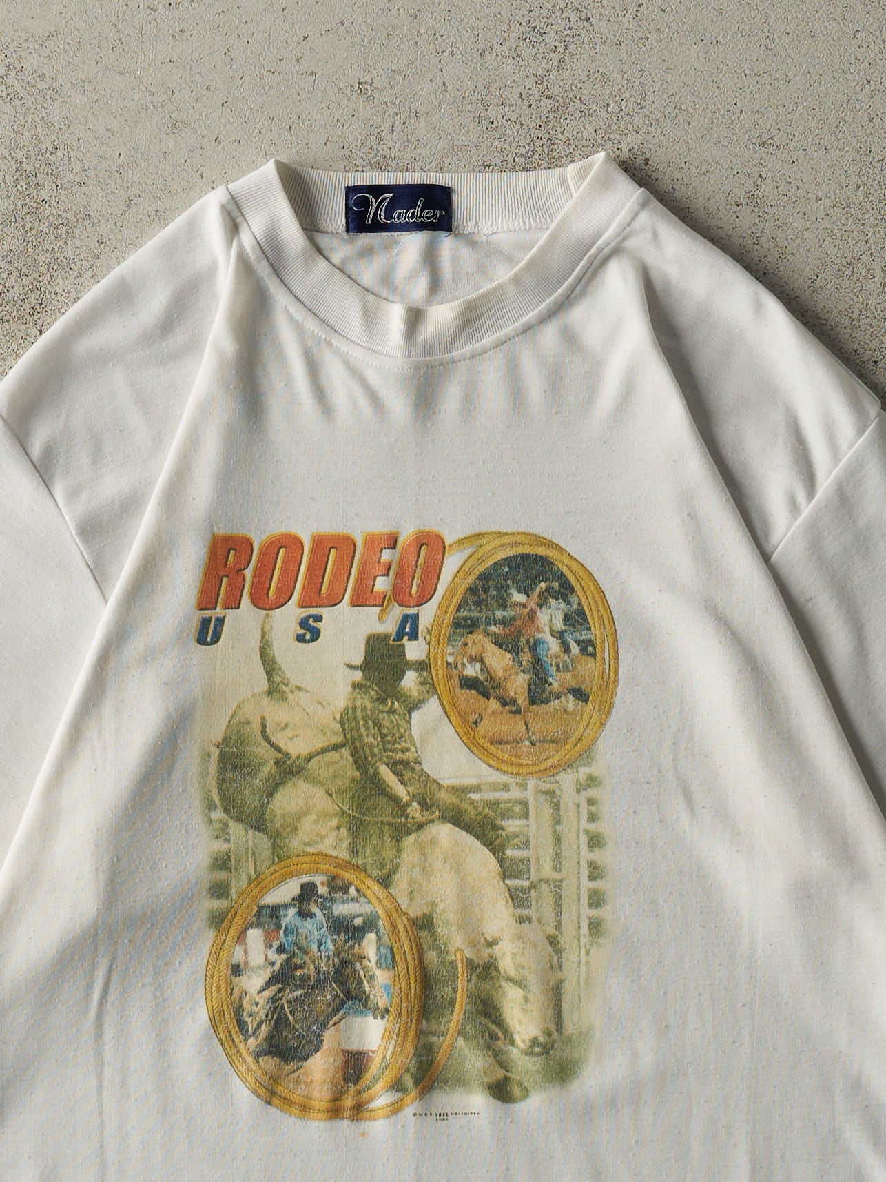 Vintage 00' White Rodeo USA Tee (L) - Image 3