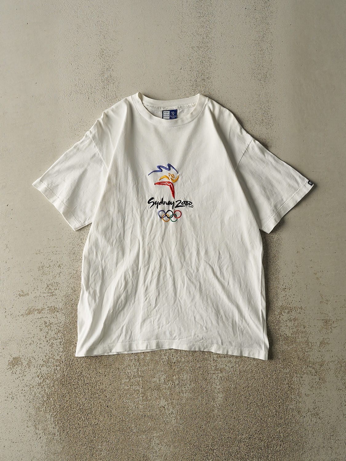 Vintage 00' White Sydney Olympics Embroidered Tee (M/L)