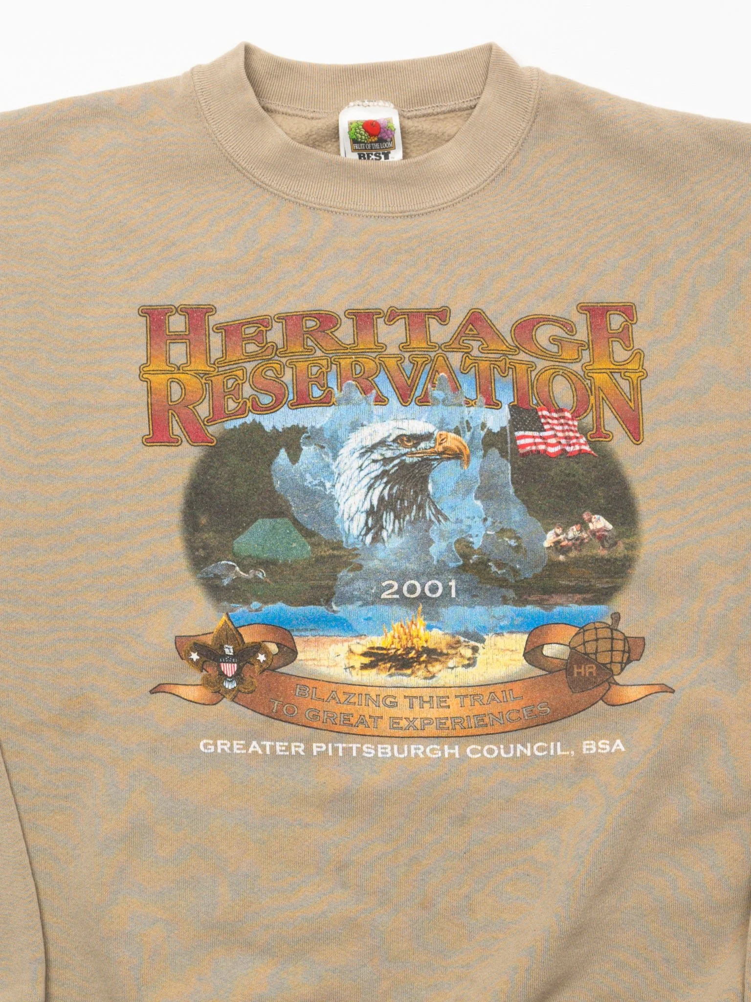 Vintage '01 Beige Heritage Reservation Crewneck (XL) - Image 2