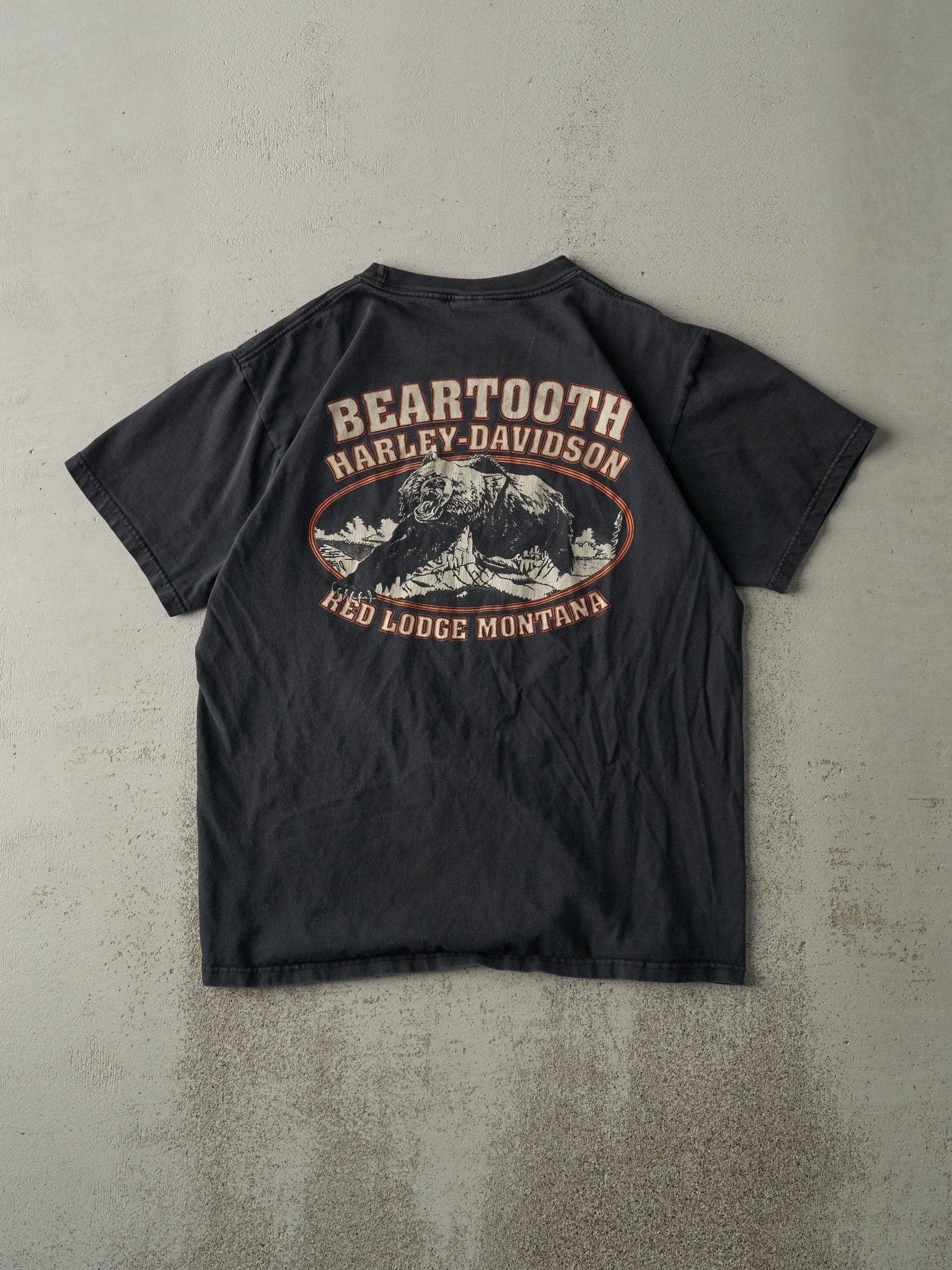 Vintage 01' Black Beartooth, Red Lodge MT Harley Davidson Tee (M) - Image 2