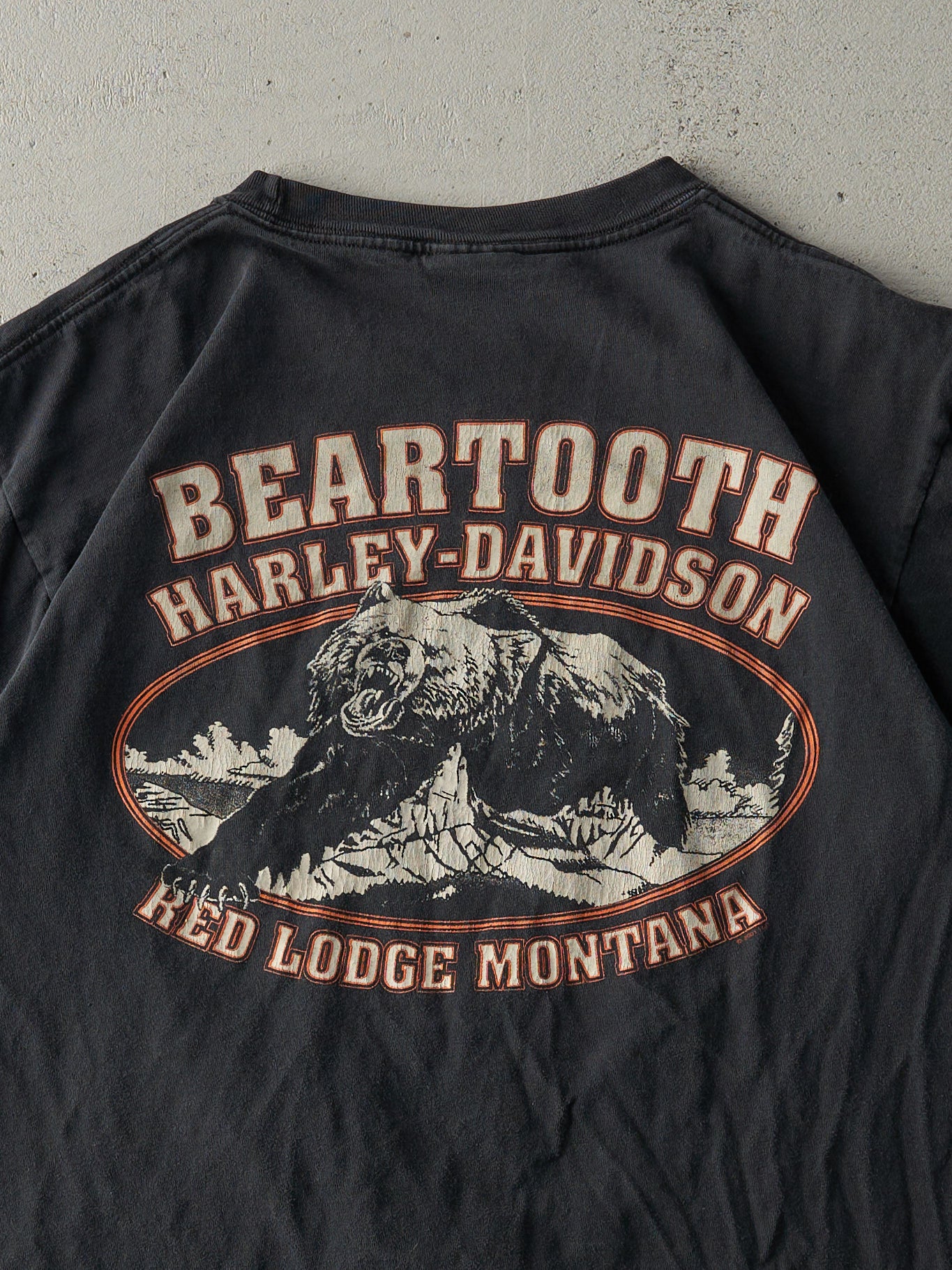 Vintage 01' Black Beartooth, Red Lodge MT Harley Davidson Tee (M) - Image 4
