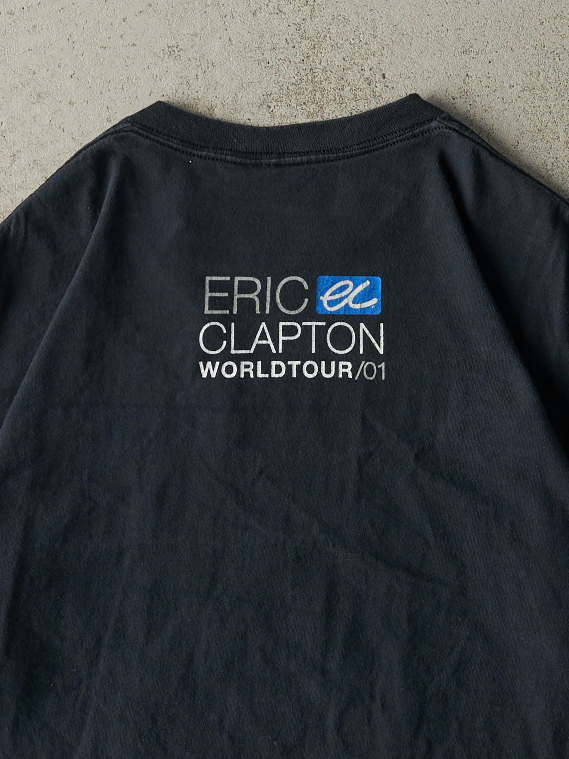 Vintage 01' Black Eric Clapton World Tour Single Stitch Tee (L/XL) - Image 3