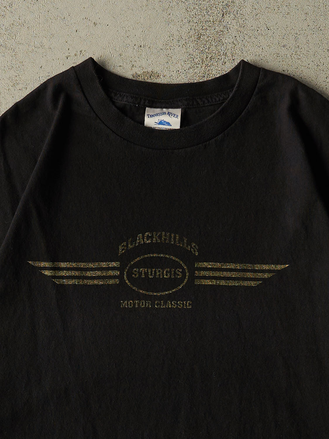 Vintage 01' Black Sturgis Motorcycle Rally Tee (XL/XXL) - Image 3