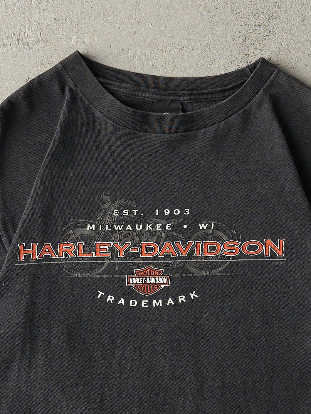Vintage 01' Faded Black Austin Texas Harley Davidson Tee (M) - Image 3