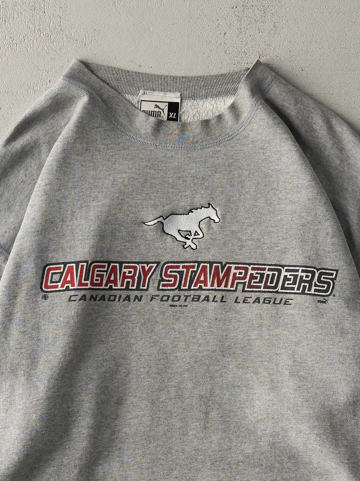 Vintage 01' Grey Calgary Stampeders Crewneck (L/XL) - Image 2