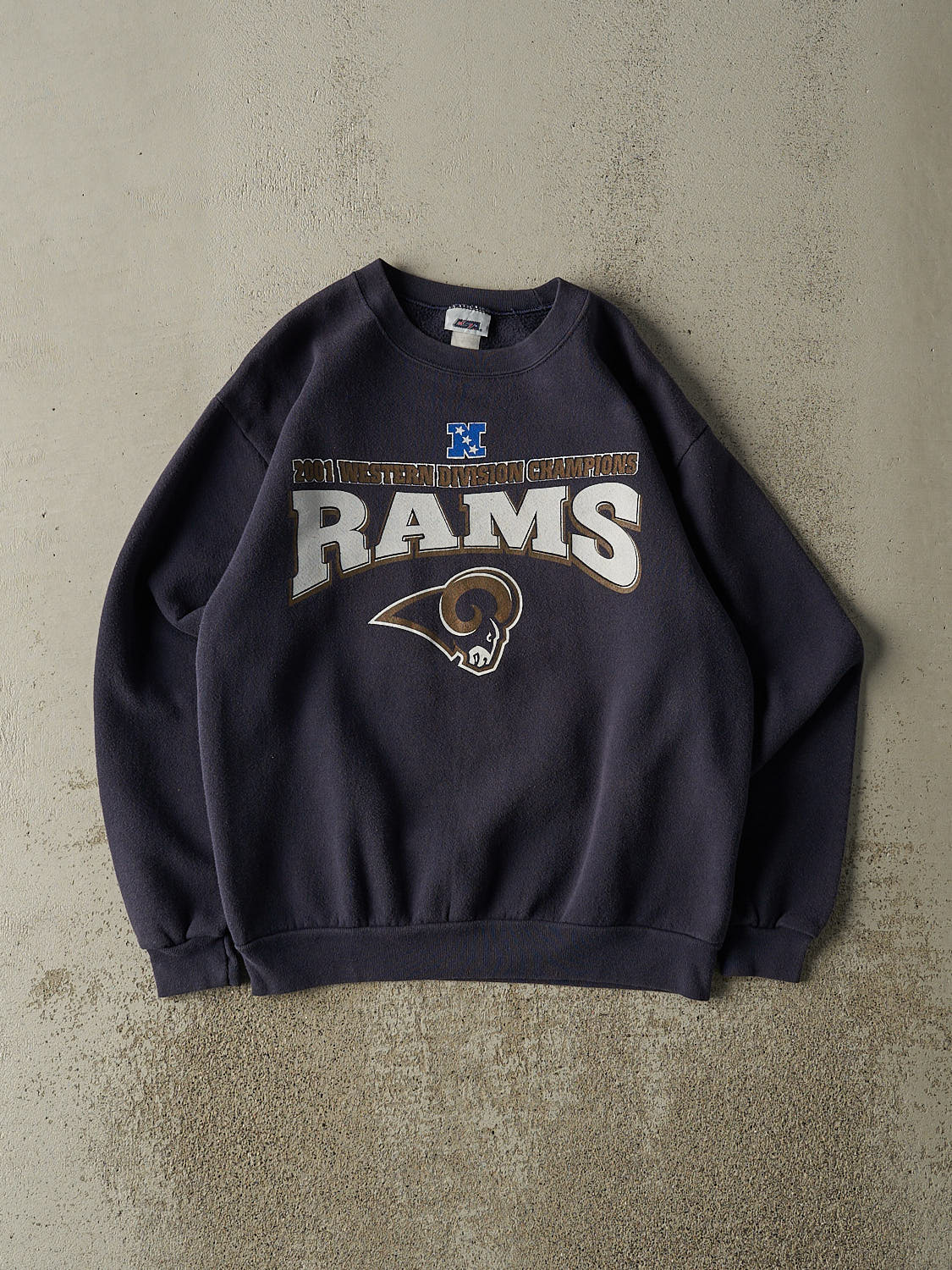 Vintage 01' Navy Blue St Louis Rams Crewneck (S/M)