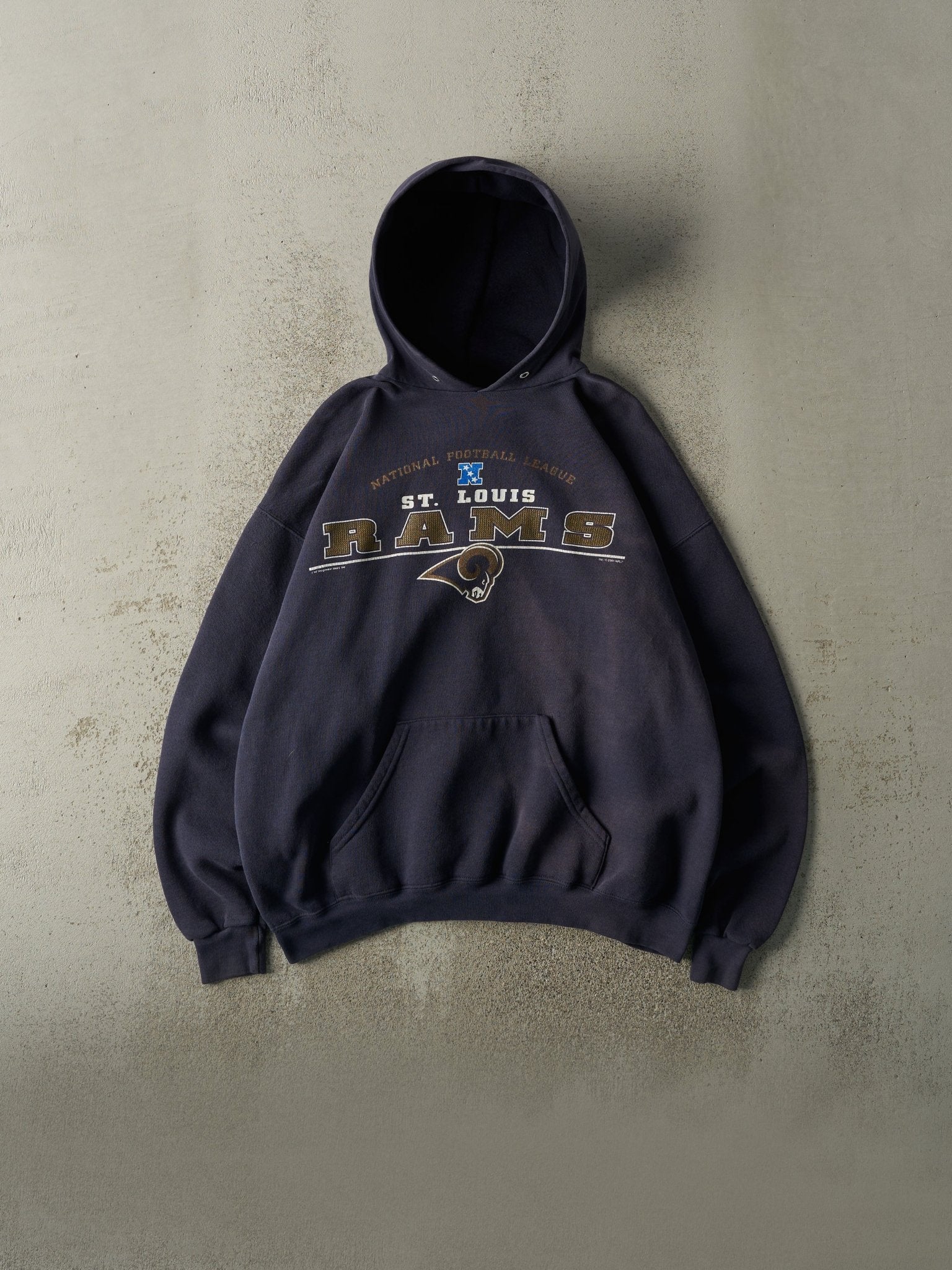 Vintage 01' Navy Blue St. Louis Rams Hoodie (L)