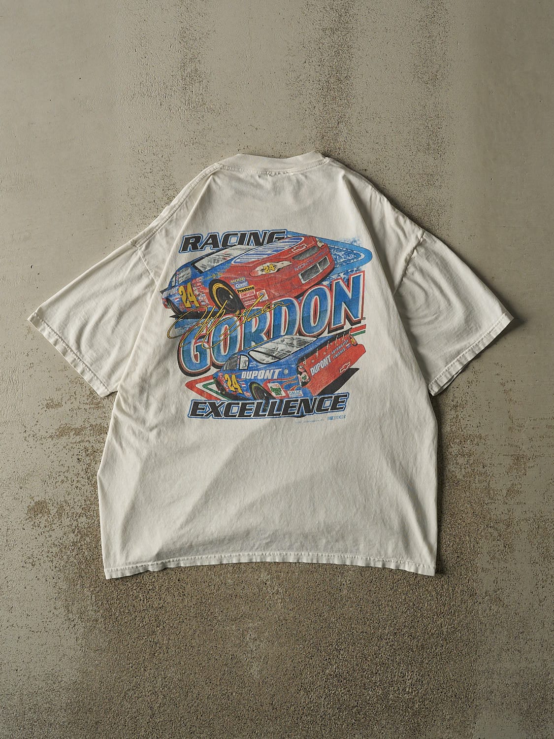 Vintage 01' White Jeff Gordon Nascar Tee (L/XL) - Image 2