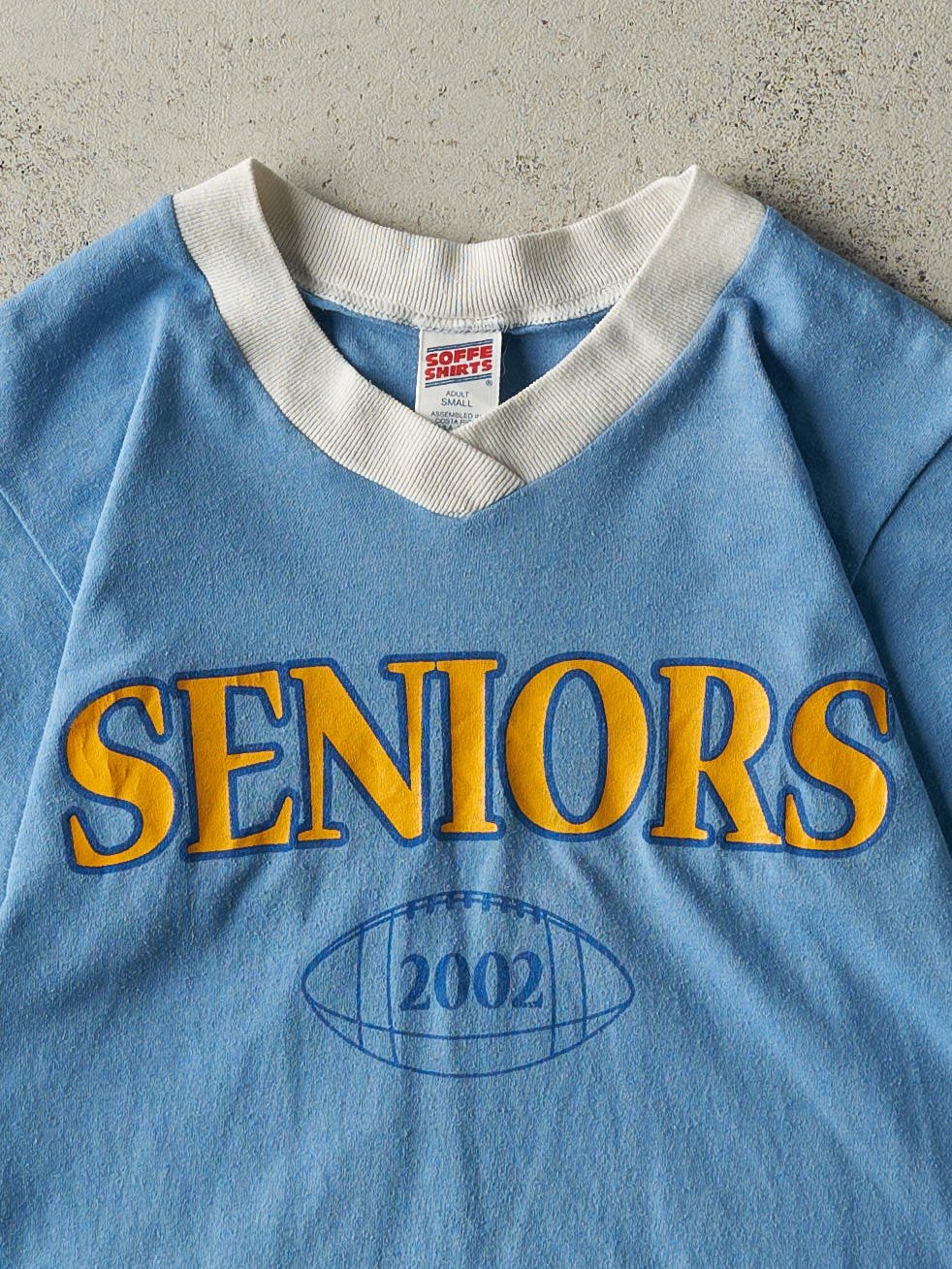 Vintage 02' Blue Seniors Football Baby Tee (XS) - Image 3