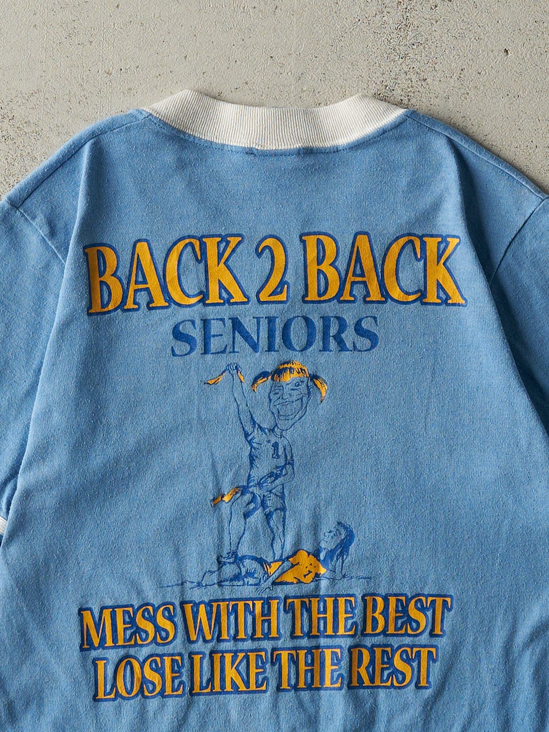 Vintage 02' Blue Seniors Football Baby Tee (XS) - Image 4