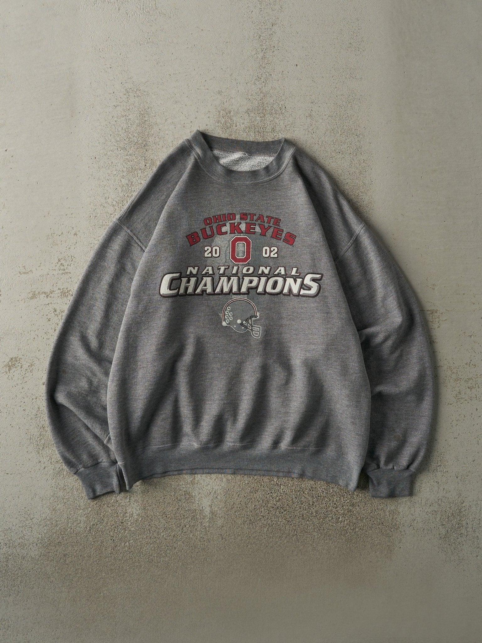 Vintage 02' Grey Ohio State Buckeyes National Champions Crewneck (L)