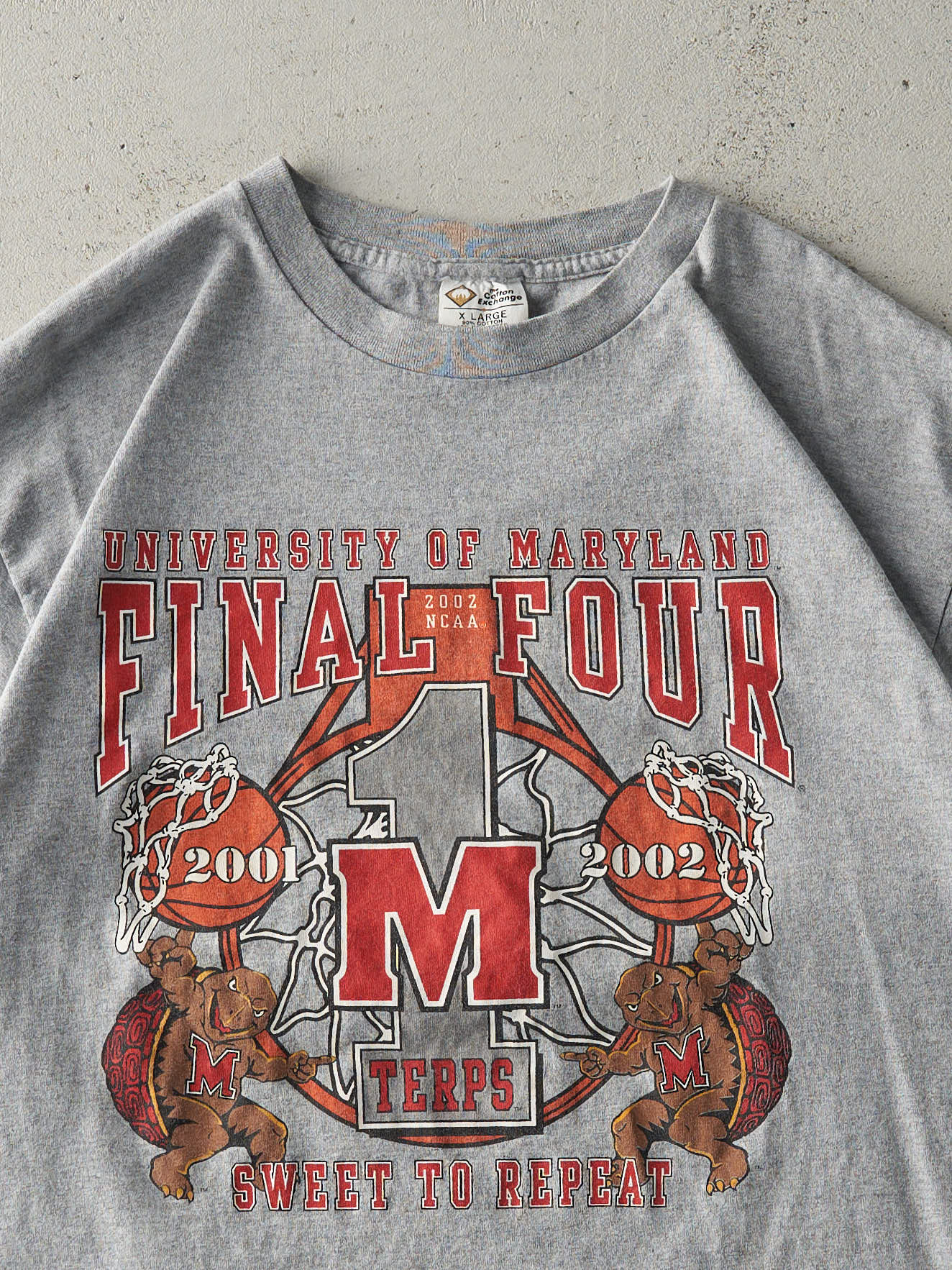 Vintage 02' Grey University Of Maryland NCAA Final Four Tee (L/XL) - Image 2