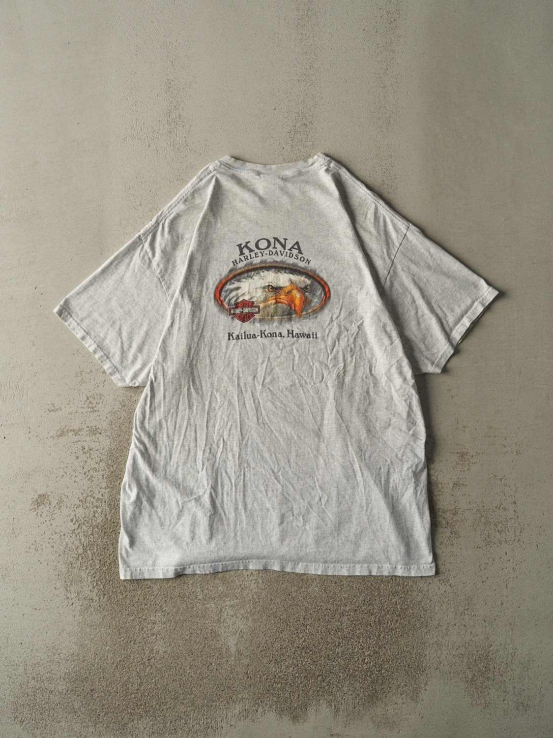 Vintage 02' Heather Grey Harley Davidson Kona Hawaii Tee (XXL) - Image 2