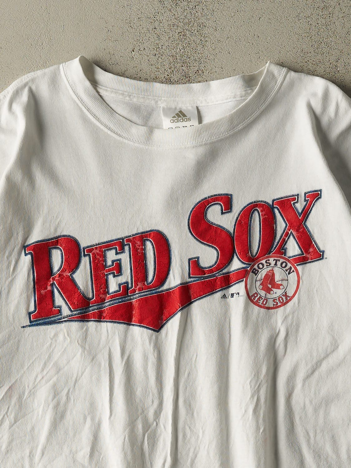 Vintage 02' White Boston Red Sox Tee (XXL) - Image 2