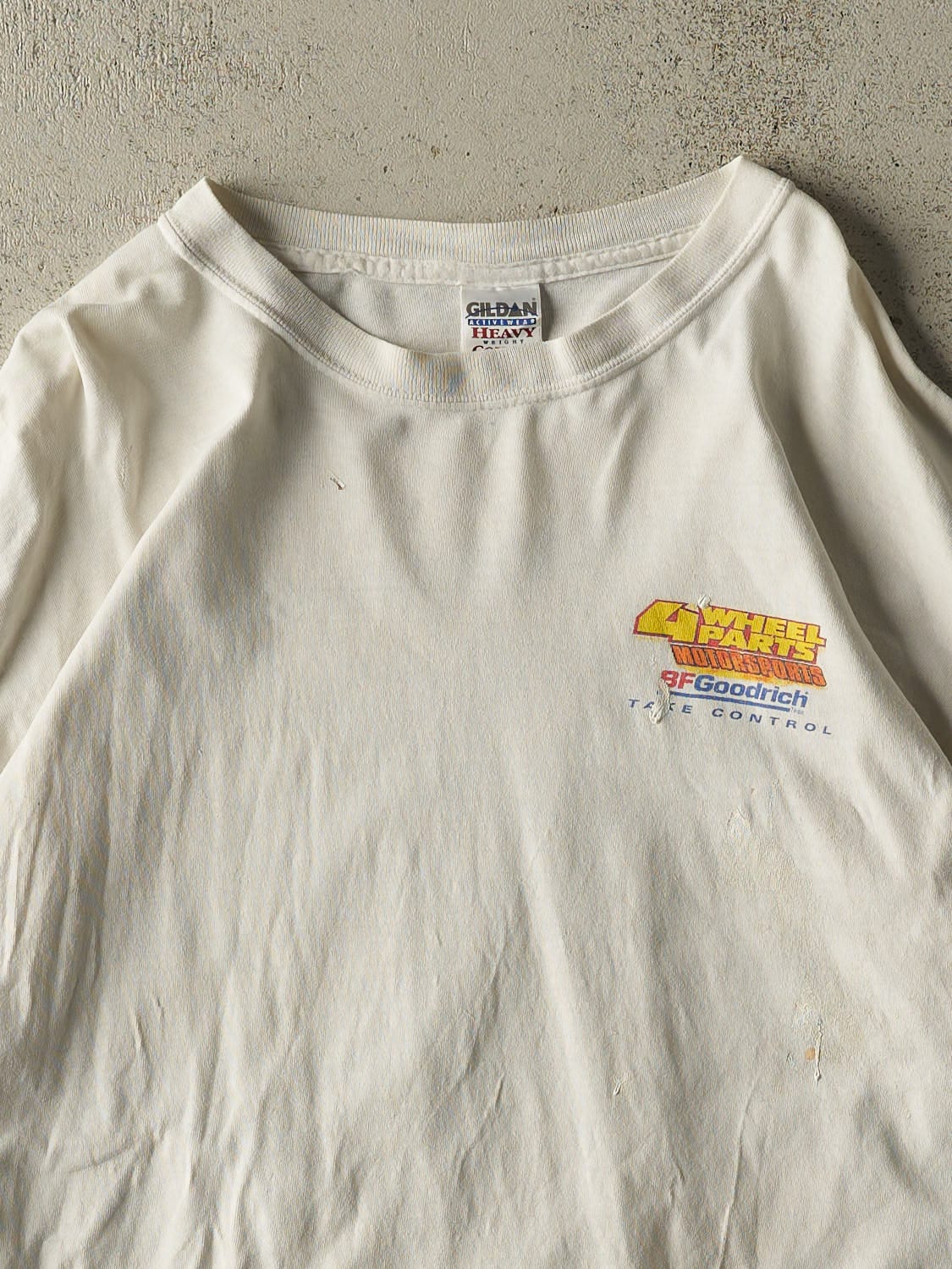 Vintage 02' White BF Goodrich x Four Wheel Parts Monster Truck Tee (L/XL) - Image 3
