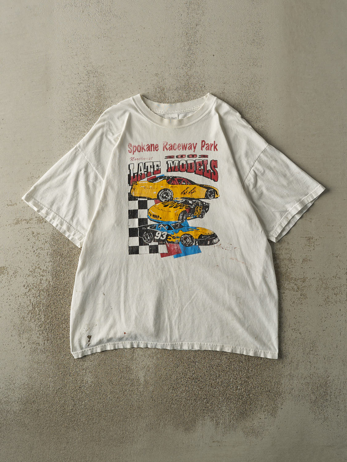 Vintage 02' White Spokane Raceway Tee (L/XL)