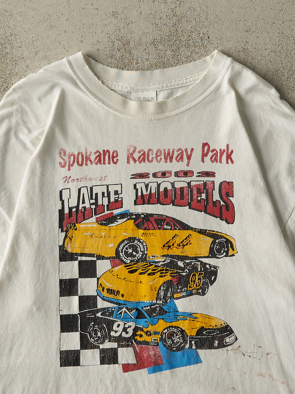 Vintage 02' White Spokane Raceway Tee (L/XL) - Image 3