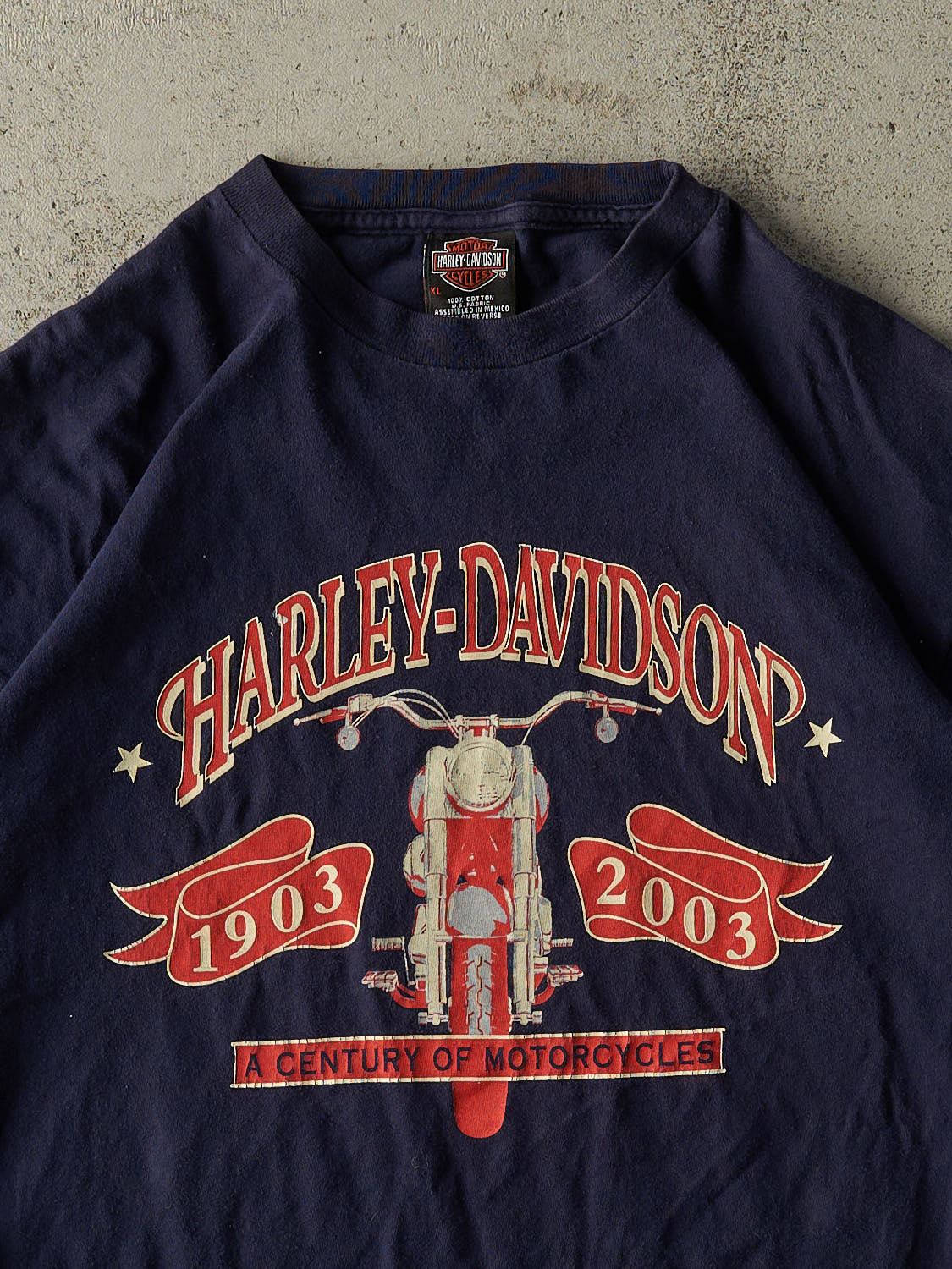 Vintage 03' Navy Blue Harley Davidson North Hampton Tee (L/XL) - Image 3