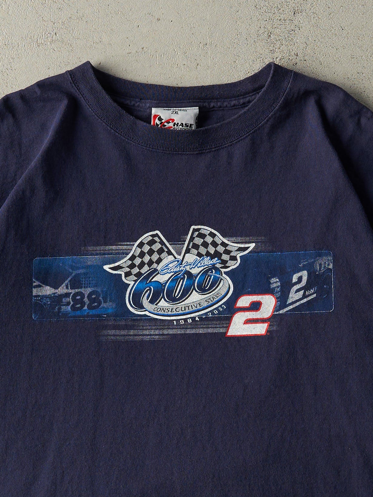 Vintage 03' Navy Blue Rusty Wallace Nascar Racing Tee (XL) - Image 3
