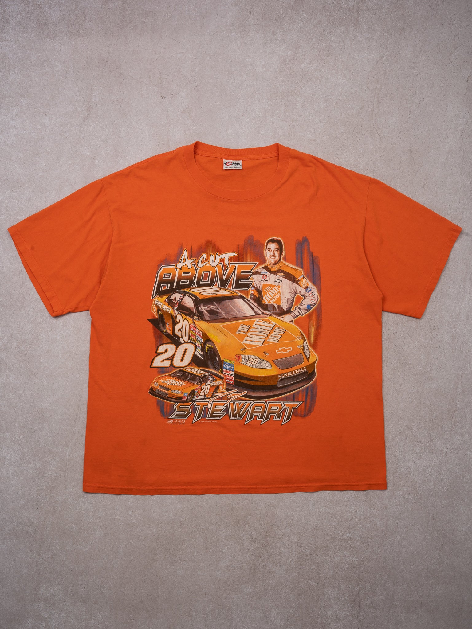 Vintage '03 Orange 'A Cut Above' Stewart Nascar Tee (XL)