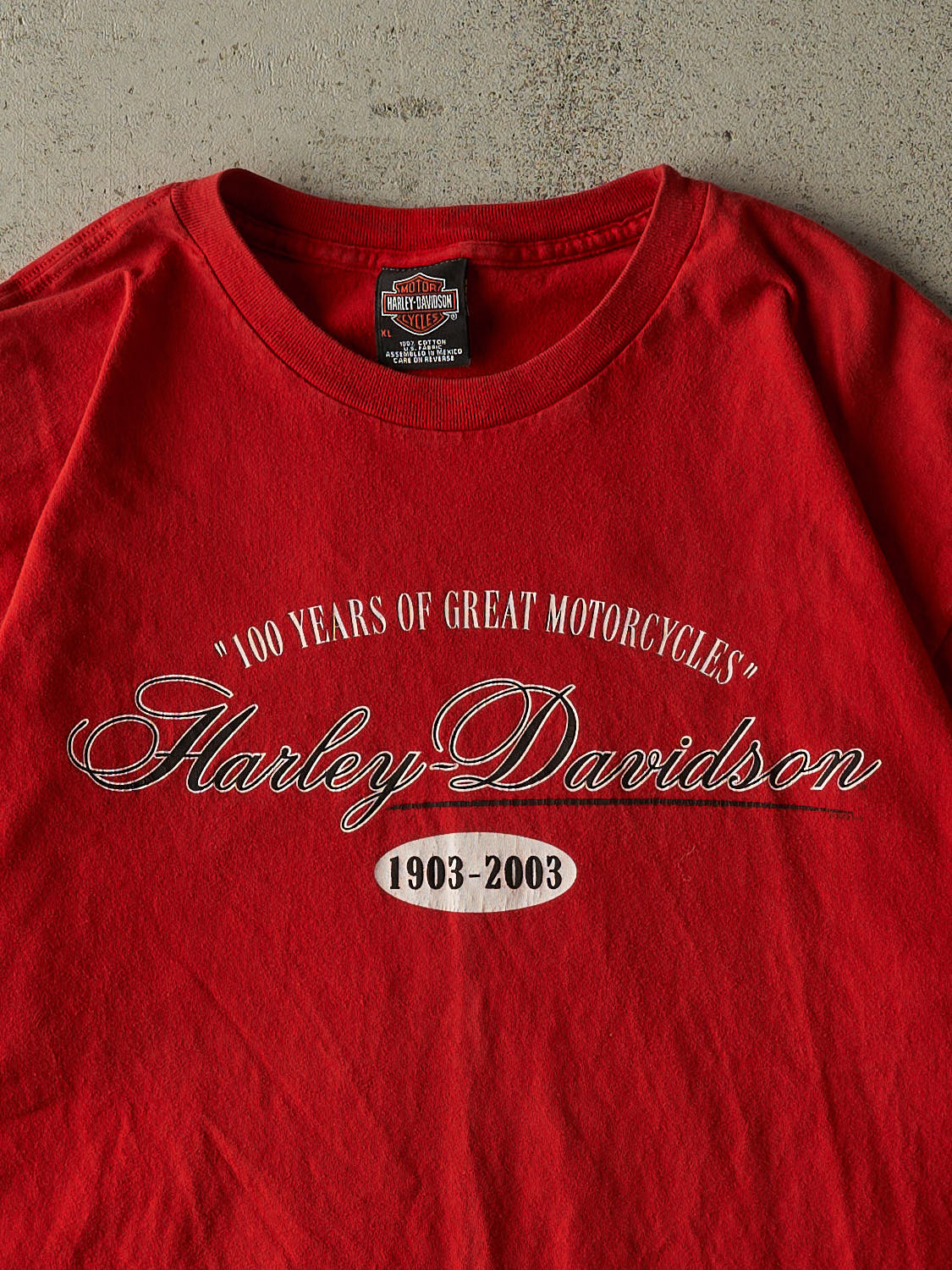 Vintage 03' Red Harley Davidson Perrysburg OH Tee (XL) - Image 3
