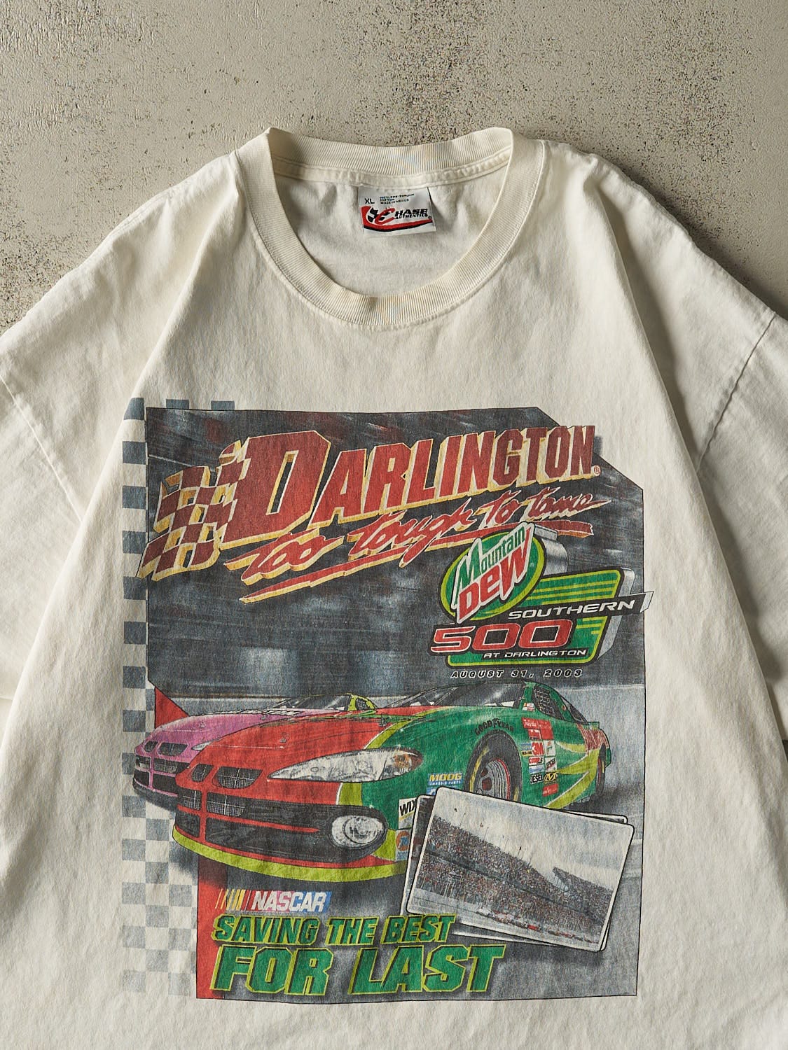 Vintage 03' White Mountain Dew Nascar Tee (XL) - Image 3