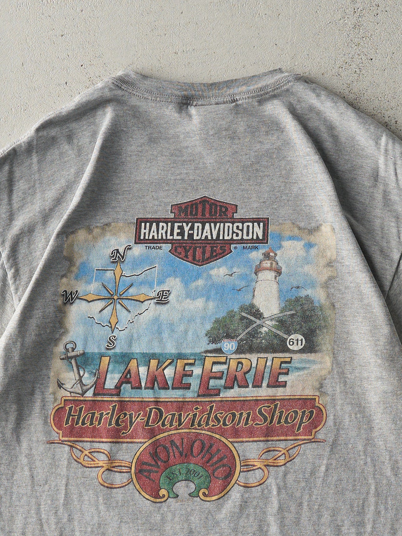 Vintage 04' Grey Avon Ohio Harley Davidson Tee (M) - Image 4