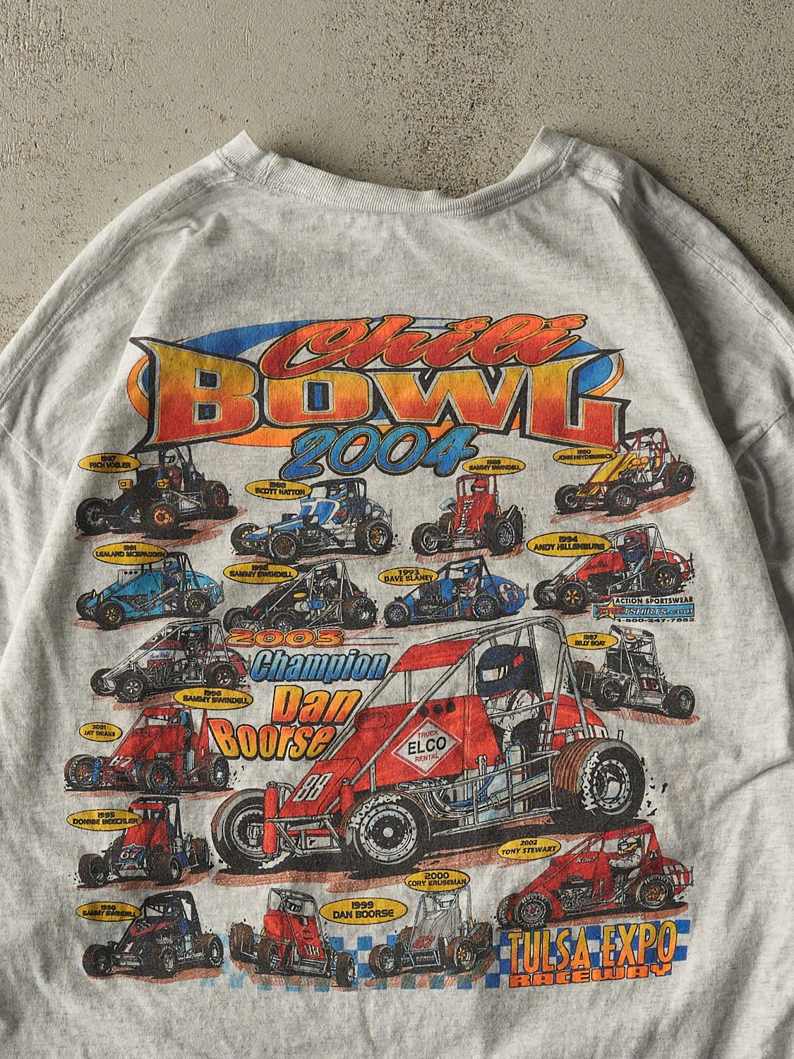 Vintage 04' Heather Grey Chili Bowl Racing Long Sleeve (L) - Image 4