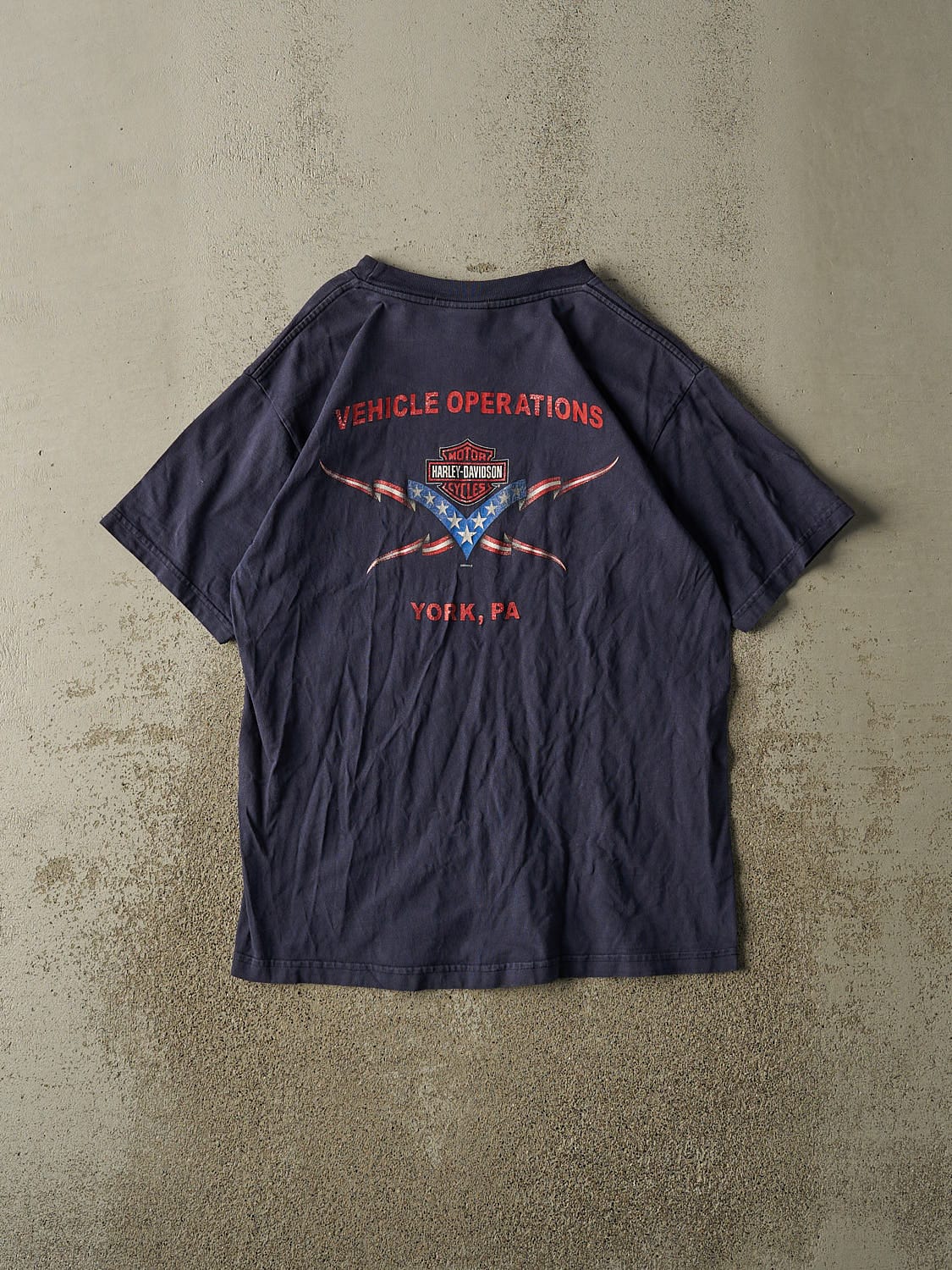Vintage 04' Navy Blue Harley Davidson York PA Tee (M/L) - Image 2