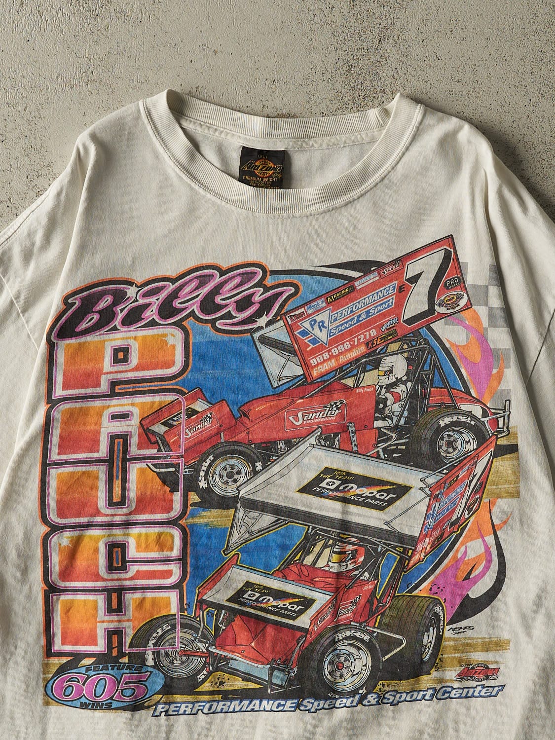 Vintage 04' White Billy Pauch Racing Tee (L/XL) - Image 3