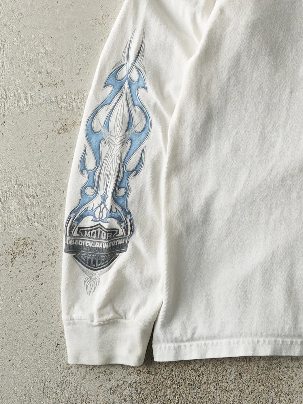 Vintage 04' White Grand Bend Ontario Harley Davidson Long Sleeve (S) - Image 4