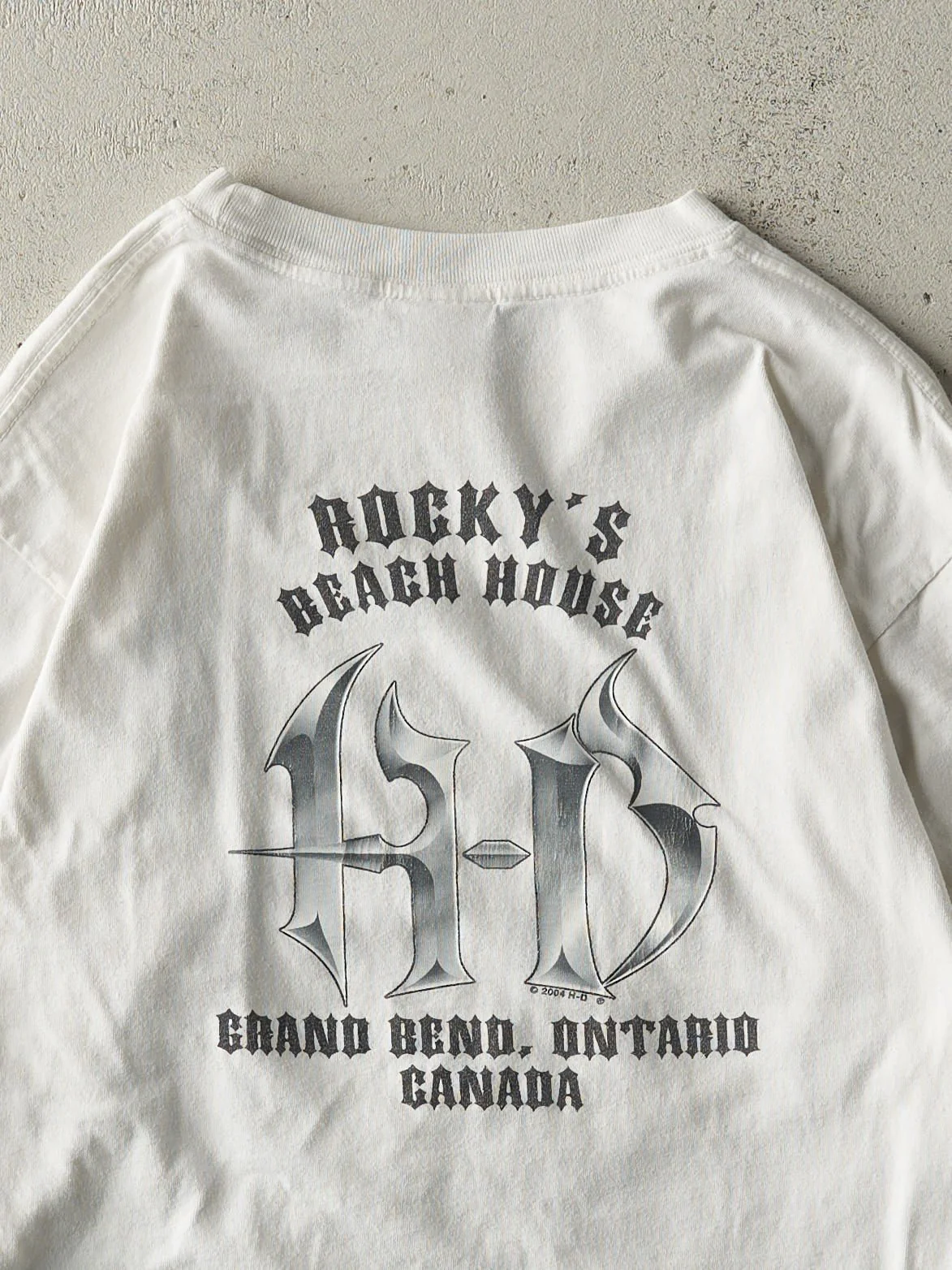 Vintage 04' White Grand Bend Ontario Harley Davidson Long Sleeve (S) - Image 5